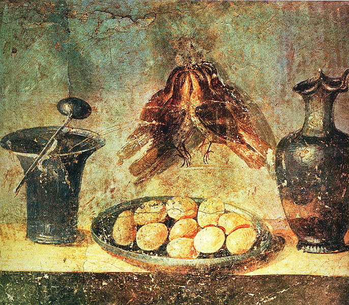 Mussen op het menu. Huis van Julia Felix in Pompeii
