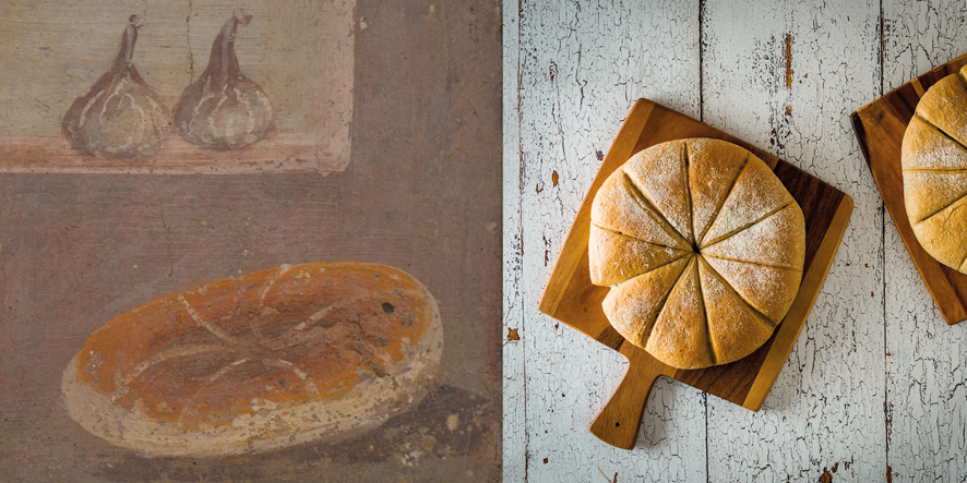 Romeins brood op fresco en naar moderne bewerking