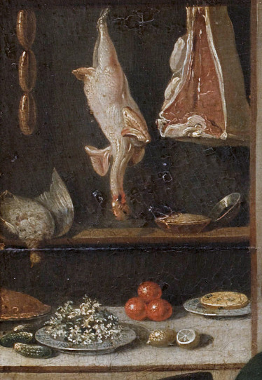 Detail keukenscène door John S.C. Schaak, ca 1765