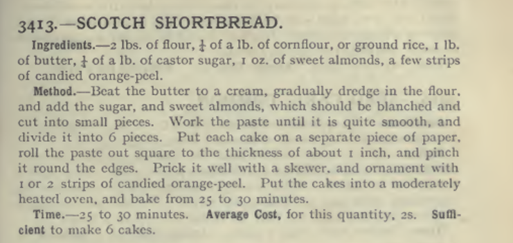 Shortbread recipe Mrs Beeton