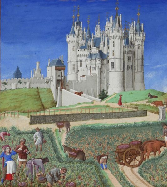 Les Très Riches Heures du duc de Berry, maand september, gebroeders van Limburg, 14e eeuw