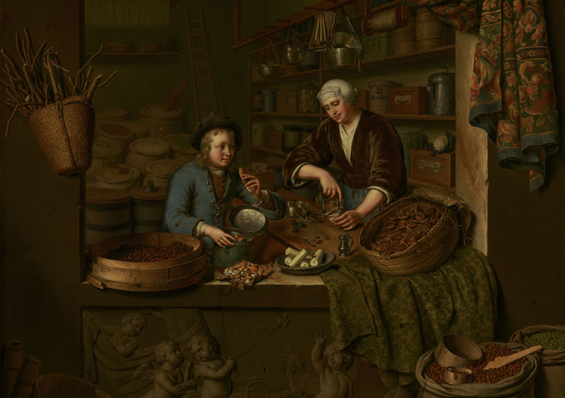 Kruidenierswinkel, Willem van Mieris, 1717, Mauritshuis