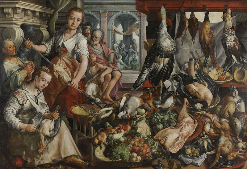 De welvoorziene keuken, Joachim Beuckelaer, 1566, Rijksmuseum