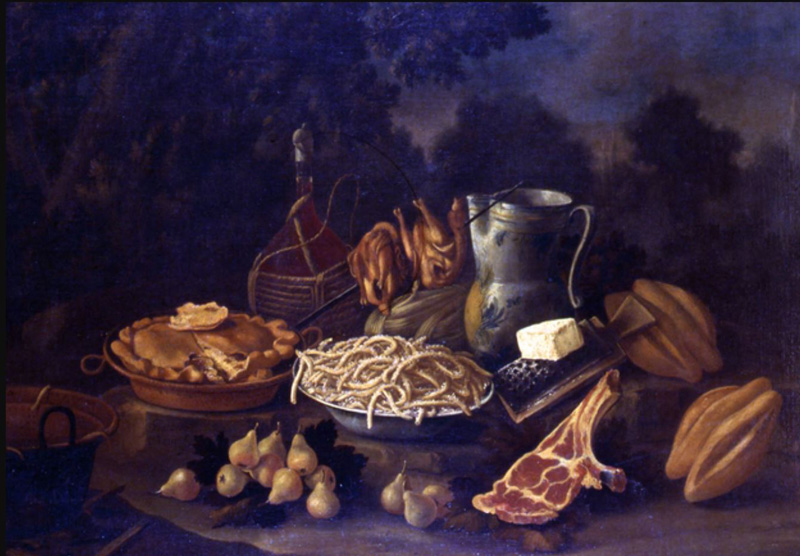 Stilleven met pasta, Giacomo Nani, 18e eeuw, privécollectie