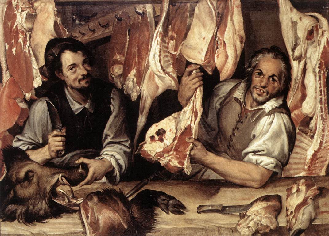 De slagerswinkel, Bartolomeo Passerotti, ca 1580, Galleria Nazionale d'Arte Antica
