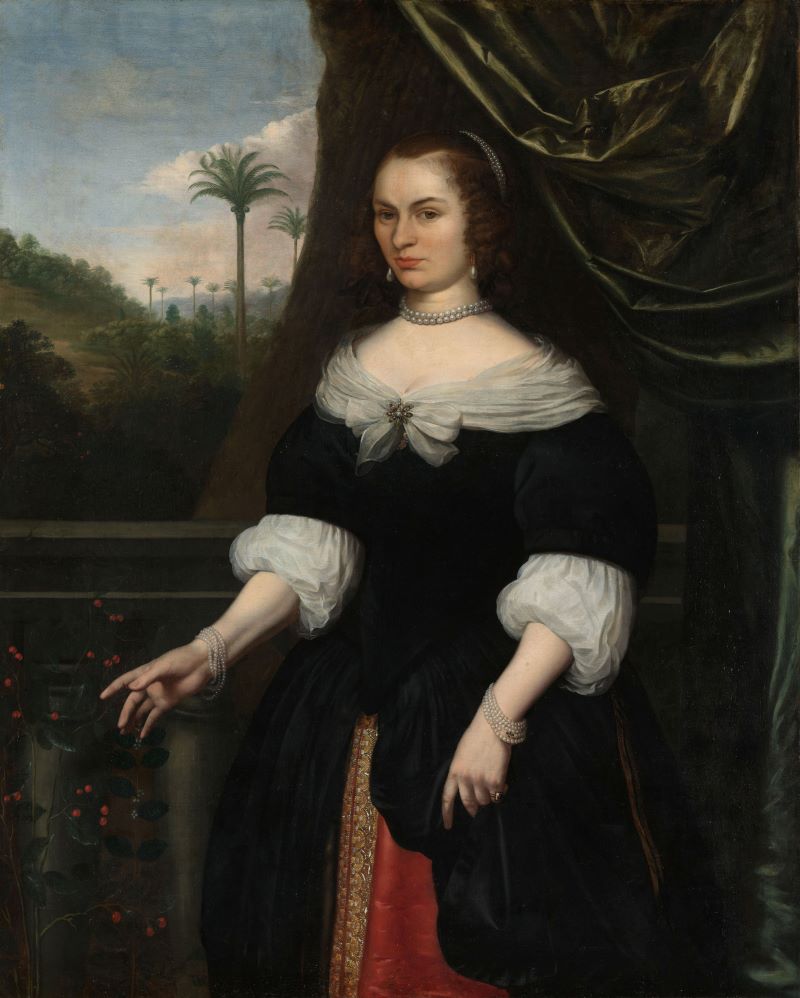 Portret van Dina Lems, echtgenote van Jan Valckenburgh, Daniel Vertangen, ca. 1660, Rijksmuseum